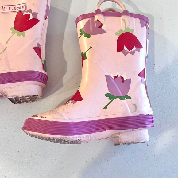 ☔️🌧️RAIN BOOTS🌂💧VINTAGE L.L. Bean rain boots with tulip pattern Size 7 - Picture 8 of 9